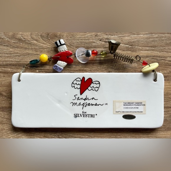 NWOT Sandra Magsamen For SILVESTRI Ceramic joy lives in the heart Wall Hanging - Picture 2 of 4